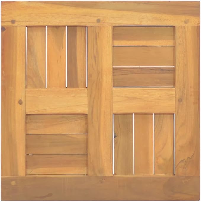 Square Table Top Solid Teak Wood, Replacement Table Top, Wooden Desk Top for Outdoor, Home, 15.7"x15.7"x1"