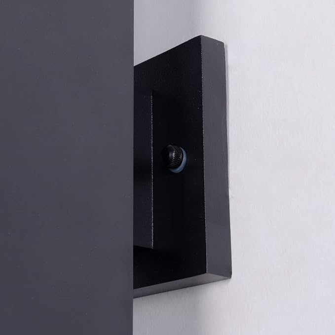 mirrea 12" Modern Outdoor Porch Light in 2 Lights, Matte Black, 6 Pack | Patio wall sconce, aluminum rectangular tube, tempered glass, waterproof. Up & down lighting for outdoor wall mount fixture.