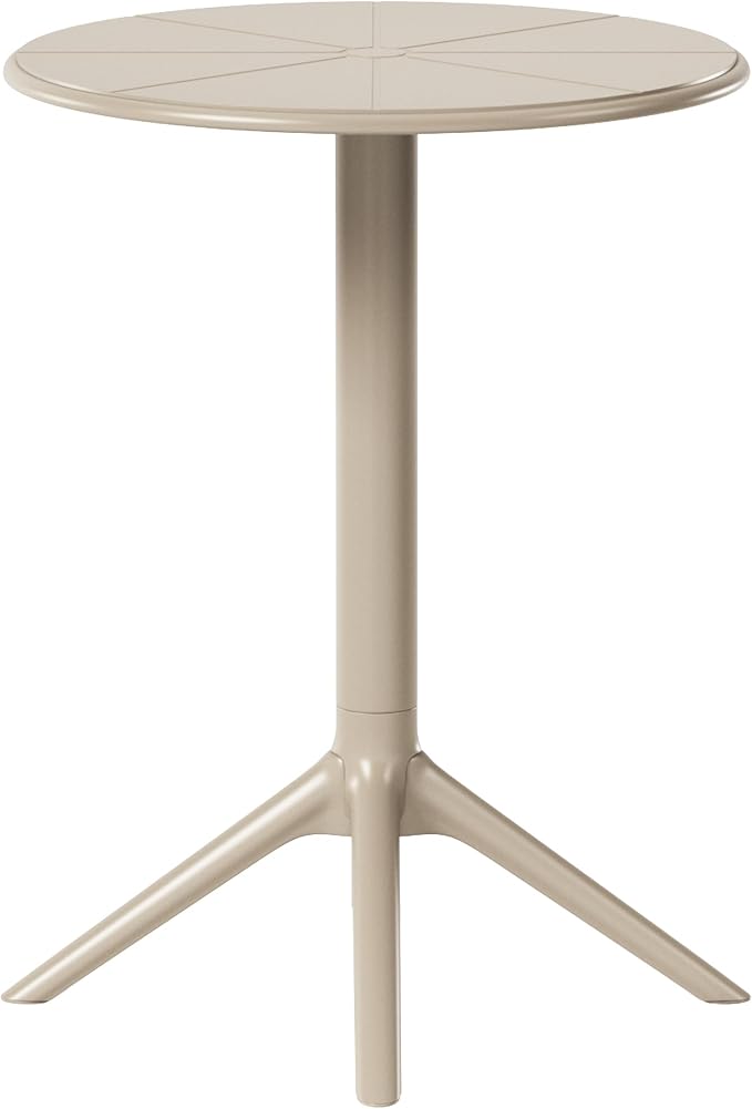 WestinTrends Playa 23.5" Outdoor Polypropylene Resin Round Patio Bistro Dining Table for 2, Sand