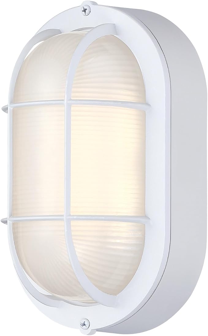 WISBEAM LED Bulkhead Light, Outdoor LED Wall Light for House, Dimmable, 6W Replace 60W, 450 Lumen 3000K Daylight White 80CRI, Waterproof, ETL Rated