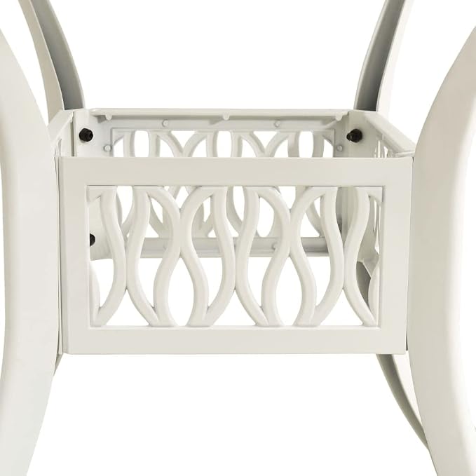 Patio Table White 35.4"x35.4"x29.1" Cast Aluminum, Outdoor Patio Table, Backyard Table, Outdoor Bistro Table for Backyard Lawn Balcony Deck