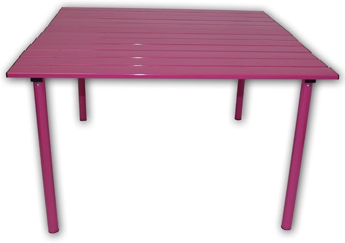 A2716F Low Aluminum Portable Table with Carrying Bag, Fuchsia
