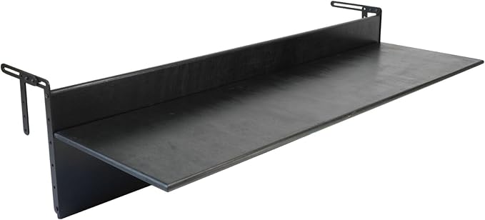 Balcony Bar Table for Railings, Outdoor Folding Deck Rail Table for Patio, Balcony Hanging Desk for Many Railings Compatible, Wooden Bar Serving Table for Porch (Black, L: 39.5 x 11.8 inches)