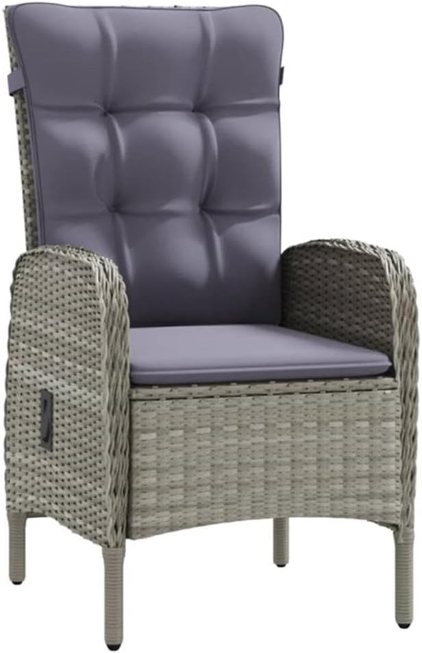 Afuera Living Contemporary Patio Dining Set, Powder-Coated Steel Frame, Gray and Black Finish, Includes Square Table and 4 Cushioned Chairs, Weather-Resistant, Modern Garden or Terrace Furniture