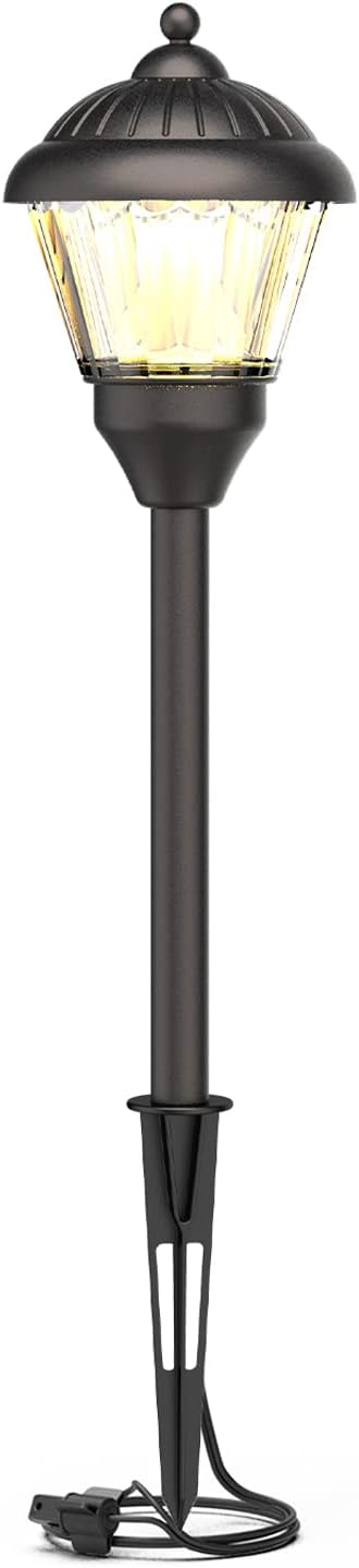 Pathway Light 1.5W LED Outdoor Low Voltage Landscape Lighting 100 Lumen Hardwired Path Lights 3000K Warm White Metal Walkway Light with Cable Connectors