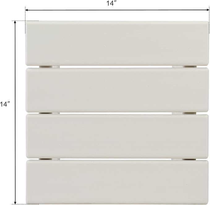 Outdoor Side Table, (HDPE) Wood Square Furniture Small Coffee Side end Table,Double Layer Waterproof Side Table,for Patio, Backyard, Pool,Bedroom, Living Room,Indoor Outdoor (White)