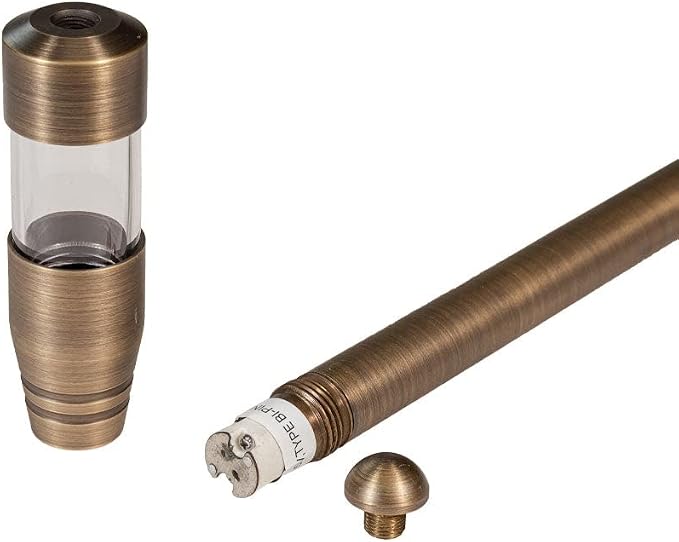 G2 12V Brass Mini Path Light (15"" Tall) & 3W 2700K G4 LED Bulb | Low Voltage, 300 Lumens of Warm White Light, Illuminates 6-Foot Diameter Area, Ideal for Walkway Garden Patio or Driveway