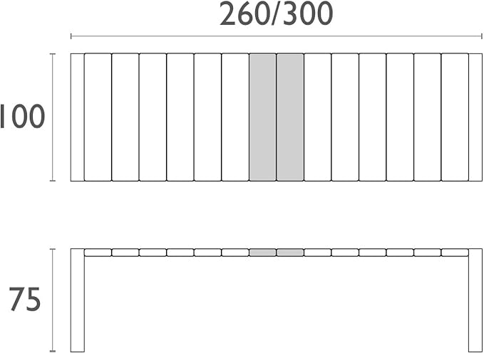 Compamia Vegas 118" Extendable Patio Dining Table in Dark Gray, Commercial Grade
