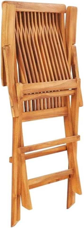 Afuera Living 7-Piece Outdoor Patio Dining Set, Solid Teak Wood, Natural Finish, Foldable Design, Includes Large Table and 6 Chairs with Armrests, Traditional Style Garden or Terrace Furniture, Seats