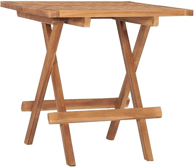 3-Piece Folding Patio Dining Set, Solid Teak Wood Outdoor Bistro Set with Square Table and 2 Chairs with Taupe Cushions, Space-Saving Furniture for Garden, Balcony, and Deck