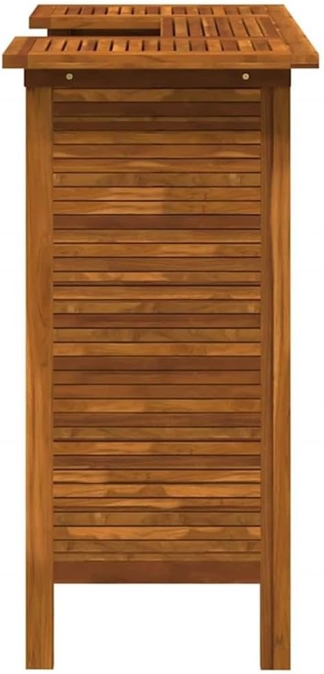 Pemberly Row Solid Acacia Wood Bar Table, 43.3 x 19.7 x 41.3 in, Oiled Brown Finish, Weather-Resistant Indoor/Outdoor Patio Table, Rustic Style for Dining and Entertaining