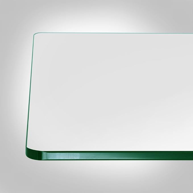 Dulles Glass 24 inch Square Glass Table Top - Tempered - 3/8" Thick Glass Surface, Safe Flat Polished, Radius Corners, Multipurpose for Dining Table, Patio, Coffee and End Table