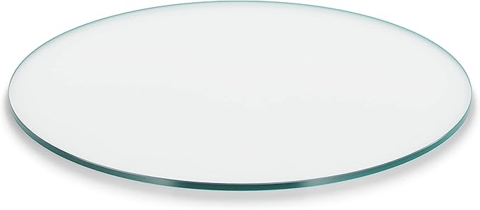The Better Bevel 24 inch Round Glass Table Top - Clear Tempered Glass Surface Protector - Safe Flat Polished Edge - Coffee, Dining and End Table