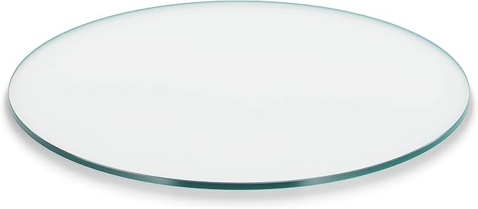 The Better Bevel 20 inch Round Glass Table Top - Clear Tempered Glass Surface Protector - Safe Flat Polished Edge - Coffee, Dining and End Table