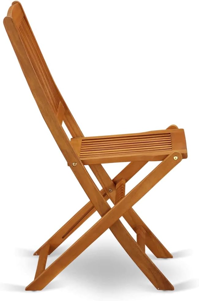 East West Furniture BSCM92CANA 9 Piece Patio Garden Table Set Includes an Oval Outdoor Acacia Wood Dining Table and 2 Folding Arm Chairs with 6 Side Chairs, 36x78 Inch, Natural Oil