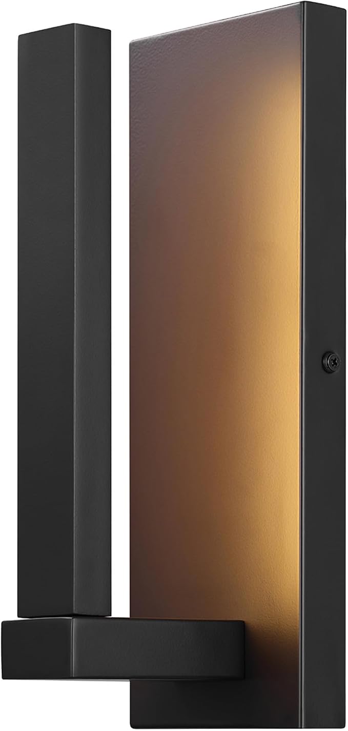 Globe Electric 60000128 10W Integrated LED Outdoor Wall Sconce, Bronze Finish, Modern Rectangle Frame, 650 Lumens, 2700K Warm White, Weather-Resistant, 12-Inch Height