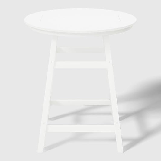WestinTrends Outdoor 35" HDPE Round Patio Counter Height Bar Table, White