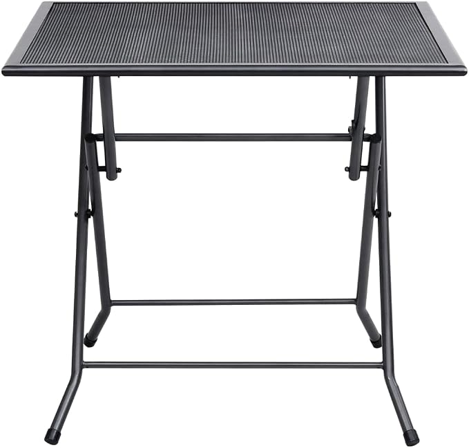 Folding Mesh Table,Square Table,Picnic Table,Picnic Table,Bistro Table,Card Table,Balcony Table,for Porch Deck Garden Backyard,31.5"x31.5"x28.3" Steel Anthracite