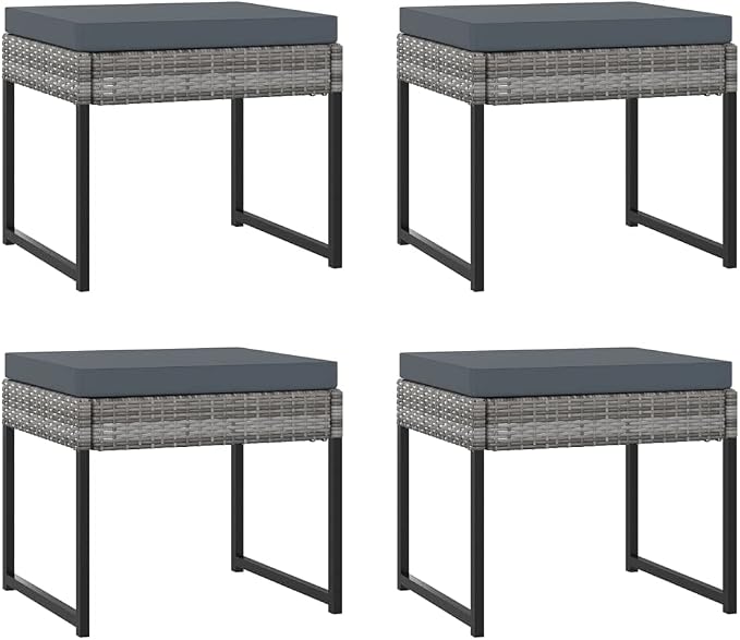 9 Piece Patio Dining Set, 8 Person Outdoor PE Rattan Dining Table and Chairs with Cushions, Space Saving Sectional Conversation Set for Garden, Backyard, Gray