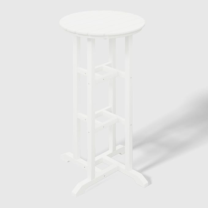 WestinTrends Malibu 42" Counter Height Round Outdoor Patio Bistro Bar Table, White