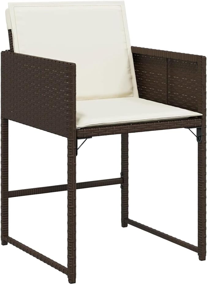 11 pcs Patio Dining Set & Balcony Furniture Brown PE Rattan Outdoor Dining Set for Lawn Backyard Front Porch 108.3 x 41.7 x 28.7 in