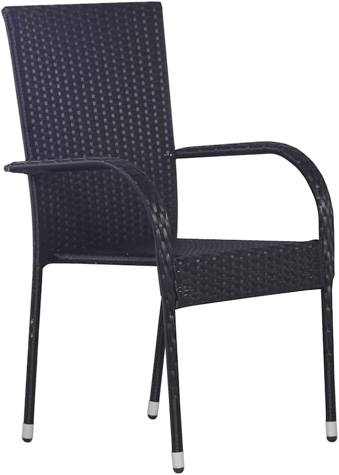 5-Piece Outdoor Dining Set, Modern Garden Table and Chairs for Patio, Balcony and Backyard, Black Powder-Coated Steel Furniture