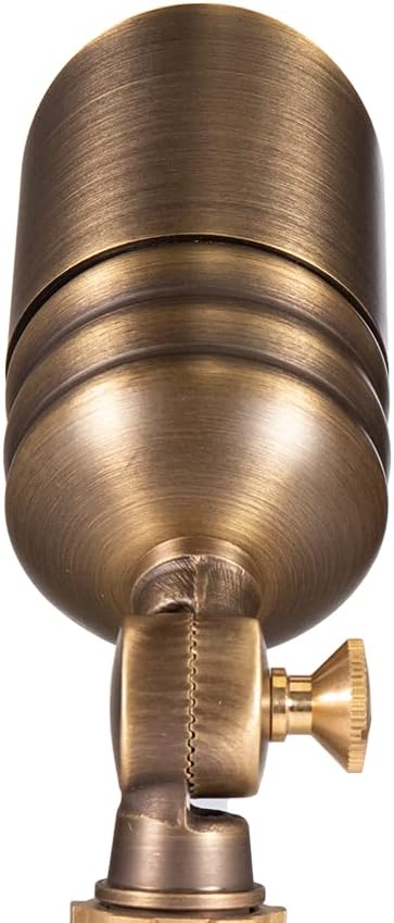 VOLT Fat Boy 12V Brass Outdoor Mini Spotlight (Bronze) with 5W 2700K Warm White 400 Lumen MR16 LED Bulb for Low Voltage Landscape Lighting of Yard, Lawn, Garden, Patio, Trees & House