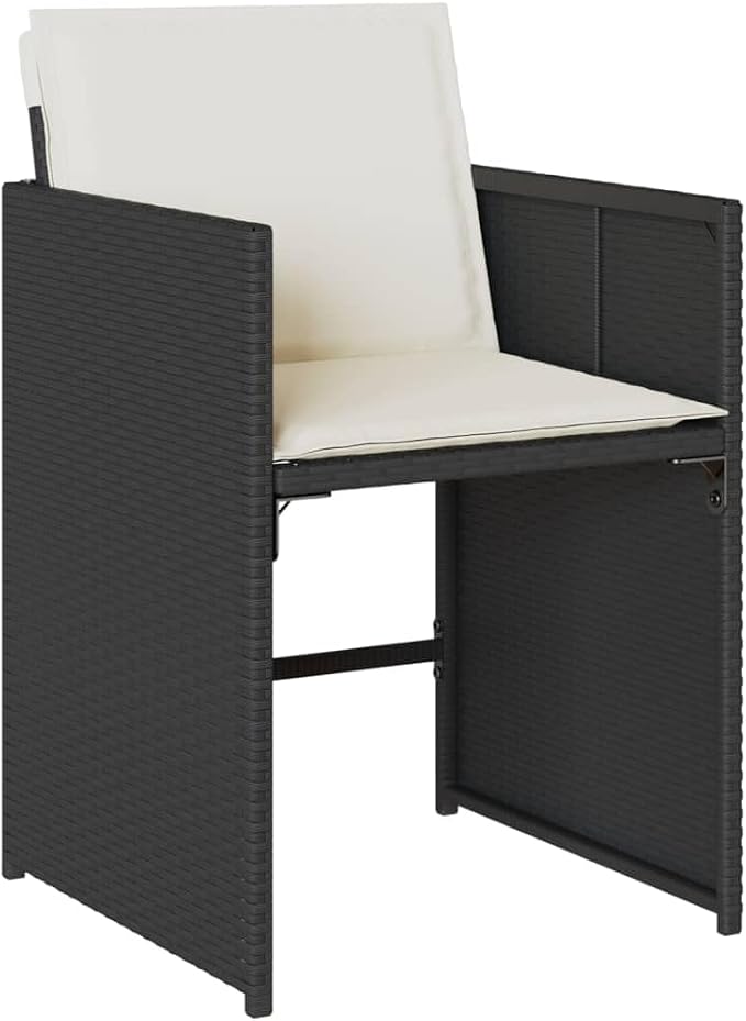 9-Piece Outdoor Dining Set, Patio Rattan Table and 8 Folding Chairs with Cushions, Space Saving Cube Garden Furniture for Backyard and Deck