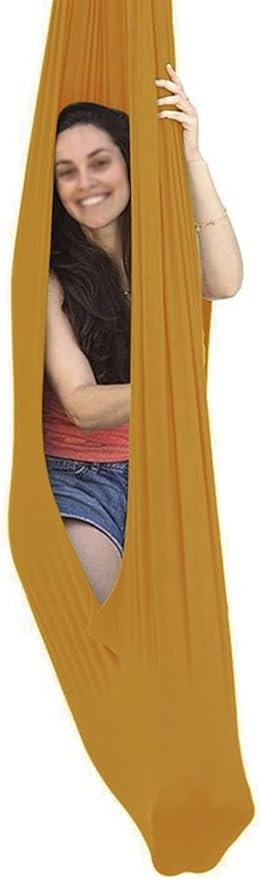 Kids Therapy Swing Adjustable Aerial Yoga Cuddle Hammock Indoor Outdoor Snuggle Swing with Special Needs Ideal for Children Calming & Relaxing Sensory Integration