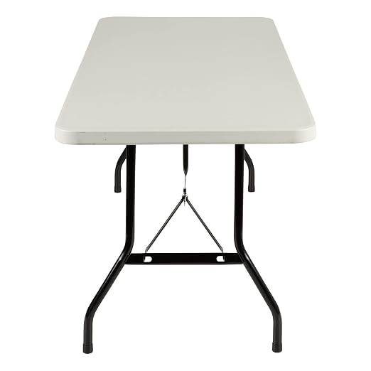 Norwood Commercial Furniture 6' Indoor/Outdoor Folding Training Table, Rectangular Blow-Molded Plastic Folding Training and Event Table, Gray