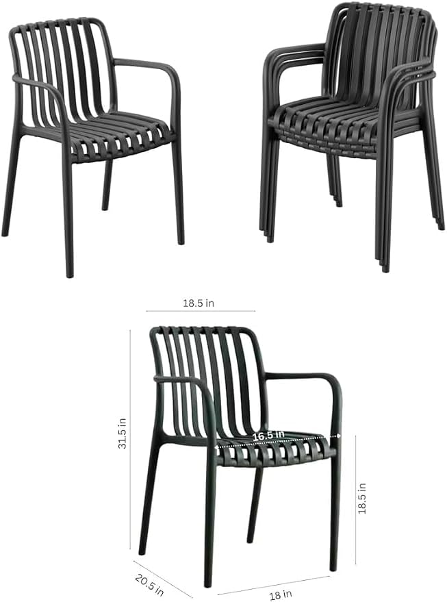 Urban Elements Frida Rectangular Extendable Patio Furniture Set | 100% Certified Teak Finish | Backyard Furniture, Outside Table and Chairs, Rectangular Outdoor Dining Set (Black, 13-Piece)