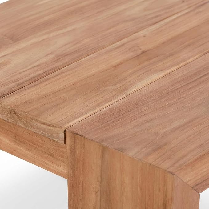 Green Teak Outdoor End Table, Weather-Resistant Finish, Sturdy Construction, Contemporary Design, Perfect for Patio and Garden