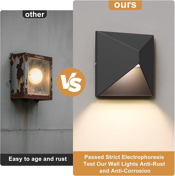 Outdoor Light Fixture Wall Mount with 3 Lighting Modes, LED Exterior lighting fixtures for Outside, Modern Front Porch Lights, Waterproof Black Wall Sconce for House, Patio, Garage, Doorway, Entryway