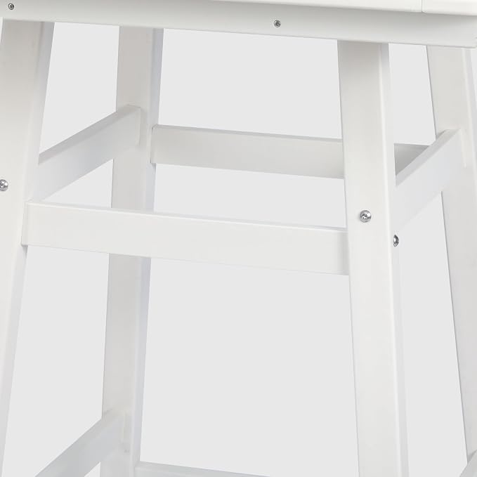 WestinTrends Malibu Square Outdoor Patio Counter High Bistro Bar Table with Umbrella Hole 37" Tall, White
