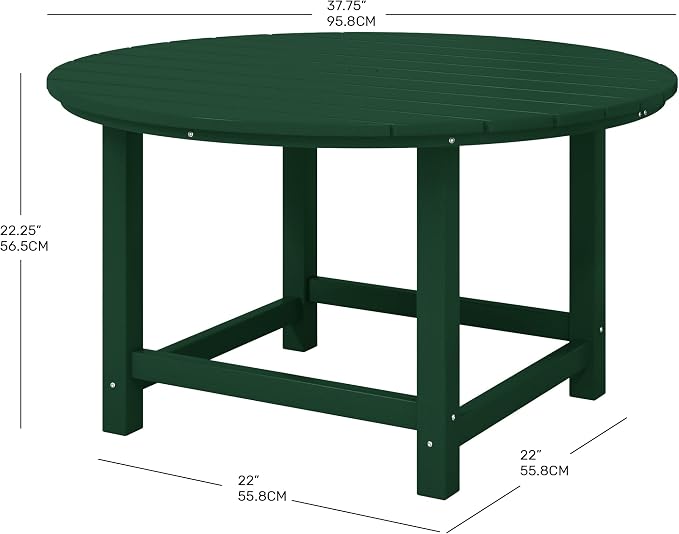 Costaelm Kids Dinner Table, Toddler Play Desk Student Desk Outdoor Childrens Picnic Tables for Children Arts & Crafts, Snack Time, Multi-Activity Table for Ages 2-8 in Home/Outside, Dark Green
