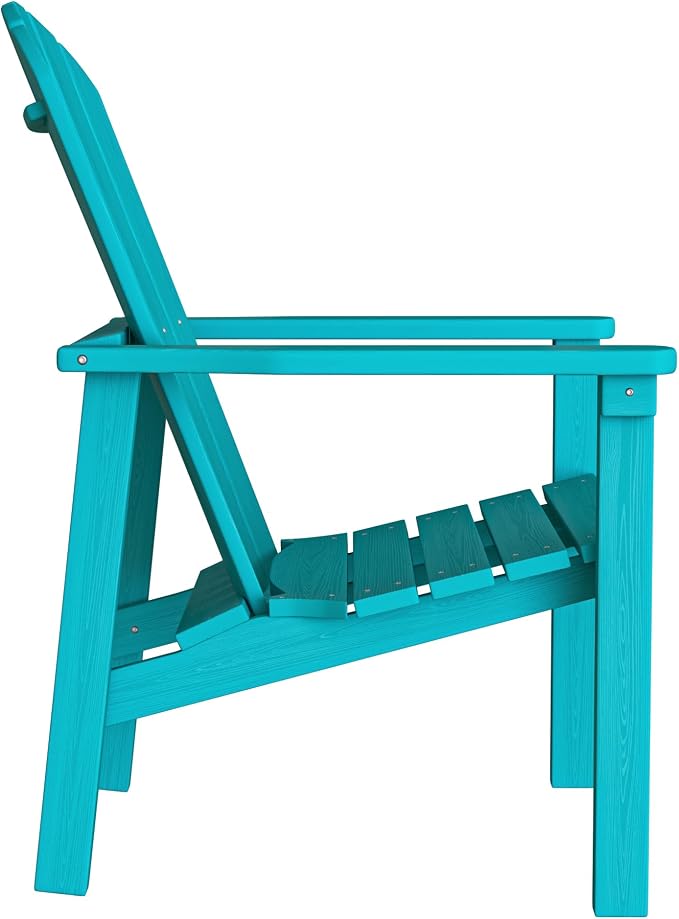 nevilywood Compact Stackable Adirondack Chairs Set of 2,HDPE,380lbs,Aruba | 26.3" Wide HDPE.All-Weather Outdoor.Maintenance-Free.Stackable for Storage.25°Curved Straight Backrest.Quick Assembly