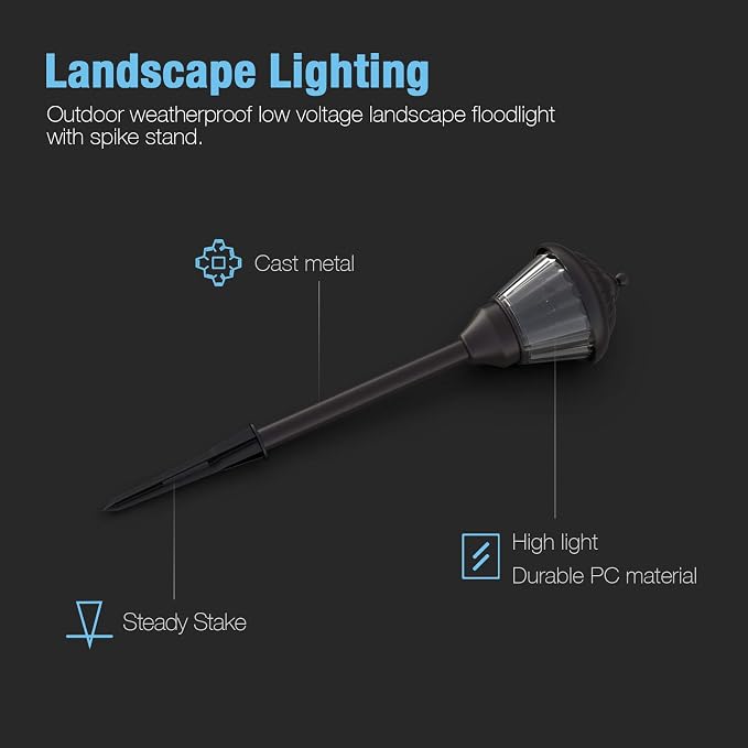 Pathway Lights 1.5W LED 8PK Outdoor Low Voltage Landscape Lighting Kits 100Lumen Hardwired Path Lights 3000K Warm White Metal 12V Bronze Electric Sidewalk Walkway Light with Cable Connector