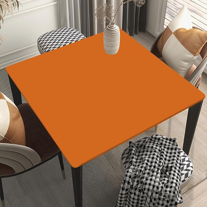 Square Fitted Tablecloth Suit for 40"x40" Table Chocolate Stretch Table Topper Cap for Dining Kitchen Home Party Style106