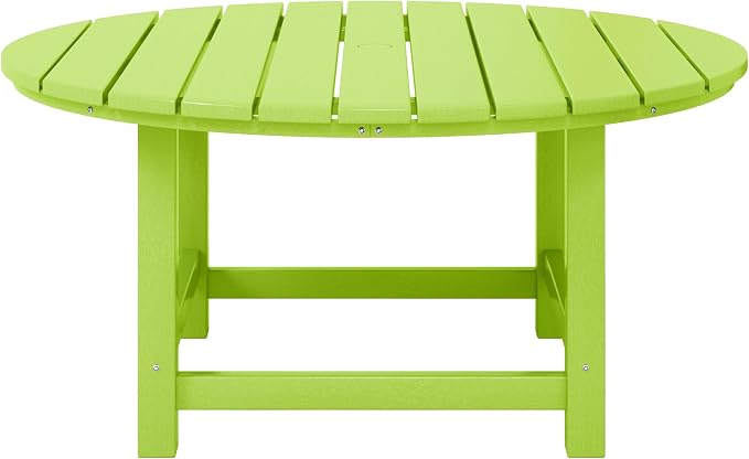 WestinTrends Malibu Low Outdoor HDPE Round Patio Coffee Table, Lime