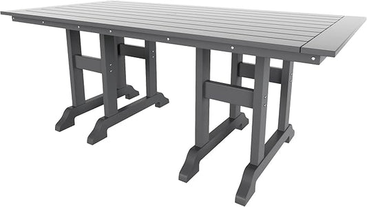 WestinTrends Malibu 71" Outdoor Patio Dining Table, Gray