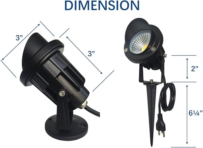 LED Outdoor Spotlight Flag Light 120V 10W Waterproof Spot Lights for Yard Flagpole House Tree Plug in Christmas Landscape Lighting (10W, Warmwhite)