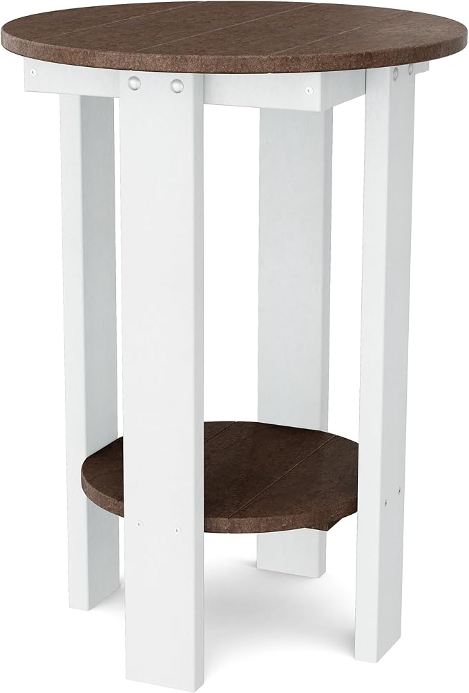 Wildridge Heritage Balcony Table, Tudor Brown and White - Outdoor Weather Resistant Recycled Plastic Furniture for Patio