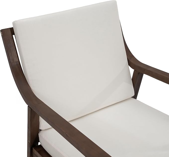 All-Weather Patio Chairs Set of 2, Outdoor Dining Chairs with Removable Cushions, 400 lbs Support Garden Chair, Mocha