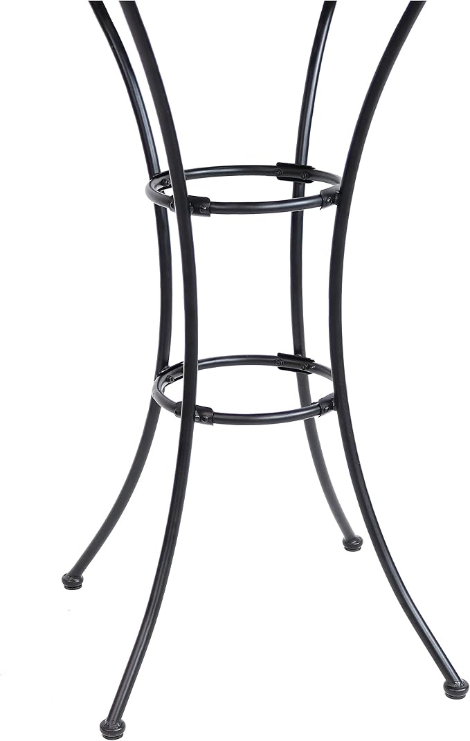 Sunnydaze Elegant Black Wrought Iron Bar Table - 30-Inch Diameter x 39.5 Inches Tall - Dining Table Only