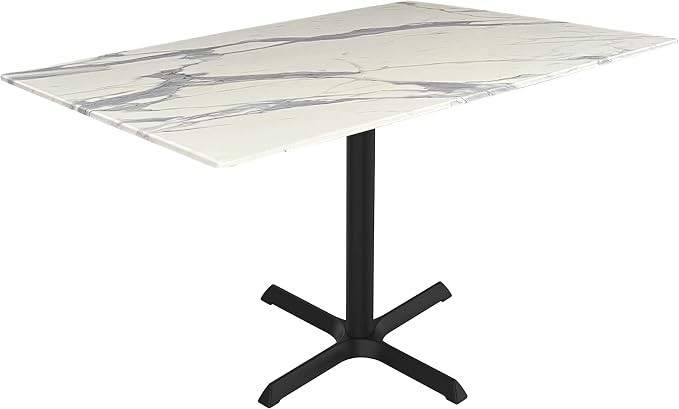 HBS 30" Tall OD211 Indoor/Outdoor All-Season Table with 32" x 48" White Marble Top