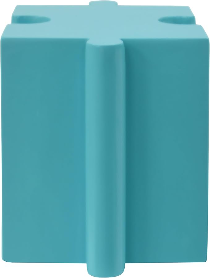 Christopher Knight Home Daton Interlocking Puzzle Outdoor Side Table, Lightweight Concrete Patio Coffee Table, Concave Edge MGO Modular End Table, Creative Set Up for Indoor&Outdoor Use, Sky Blue