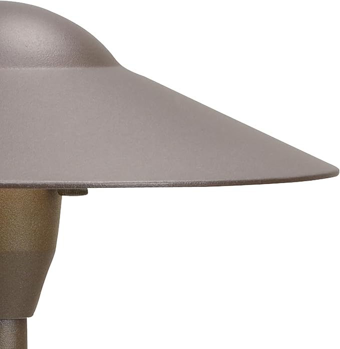 Kichler 8" Outdoor LED Path Light in Textured Architectural Bronze , 12V Adjustable Exterior Dome Light, (8.25" W x 21" H), 15310AZT