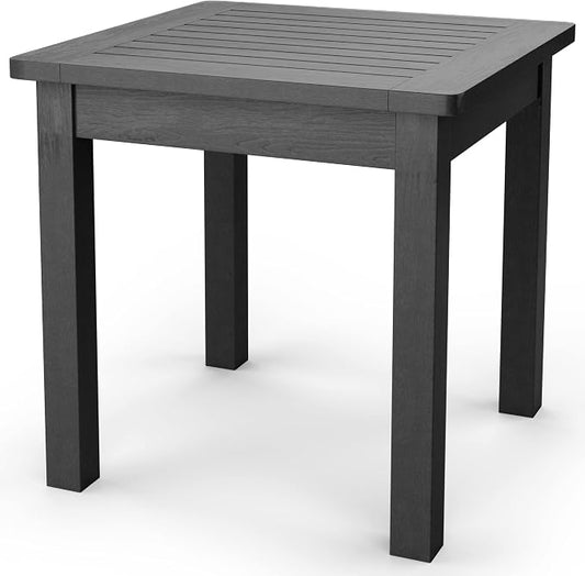 YEFU Oversize Outdoor Side Table, 18 Inch Outside Plastic Adirondack Side Table Weather Resistant, Hips High Strength Poly Wood Rustproof Waterproof Material for Patio, Pool, Front Porch Tables(Black)