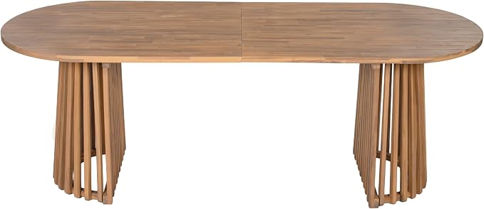 Christopher Knight Home Farley Acacia Wood Outdoor Dining Set for 6, 7 Piece Patio Dining Table and Chair Set, Faux Rattan Outdoor Dining Chair and Table Set, Brown