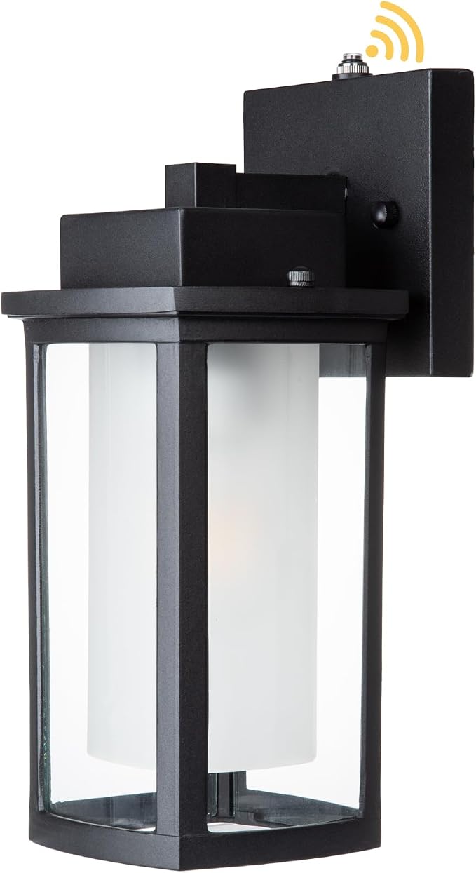 JYZ Dusk to Dawn Outdoor Wall Sconce Lighting, Exterior Outdoor Wall Mount Lantern, Waterproof Anti-Rust Porch Light Fixture, Modern Contemporary Outside Lamp for House Front Door Garage Patio Deck